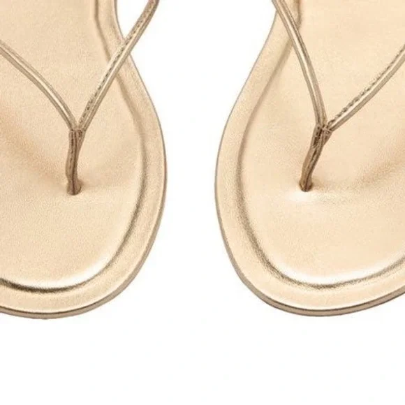 Mango MNG Womens Gold Metallic Wraparound Lace Up Flat Sandals Size 38 - Picture 7 of 14